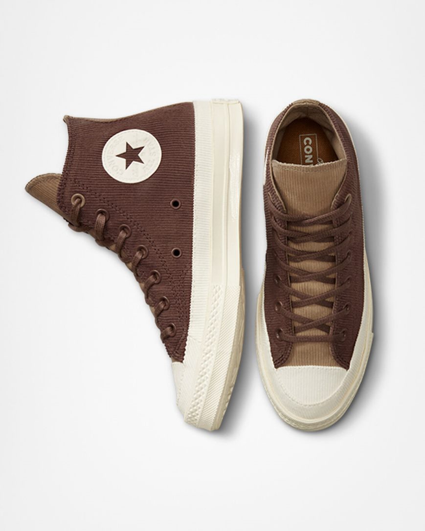 Tenisky Vysoke Converse Chuck 70 Stretch Corduroy Damske Hnede Hnedožltý | SK RNPKB0